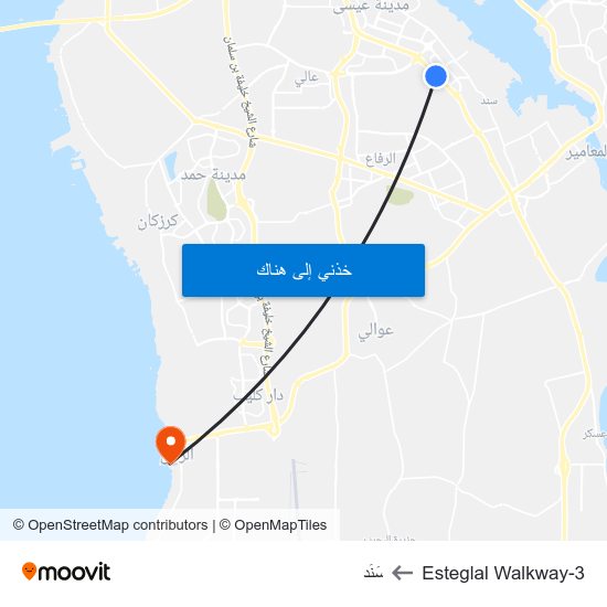 Esteglal Walkway-3 to سَنَد map