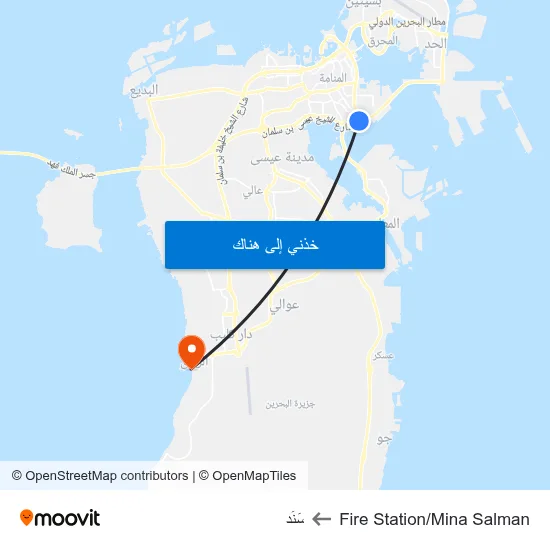 Fire Station/Mina Salman to سَنَد map