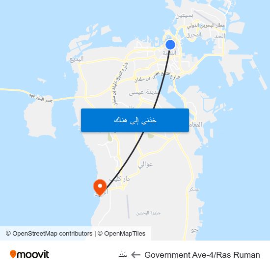 Government Ave-4/Ras Ruman to سَنَد map