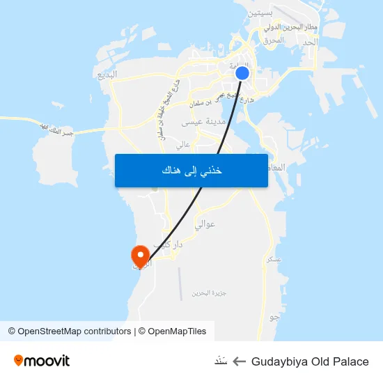 Gudaybiya Old Palace to سَنَد map