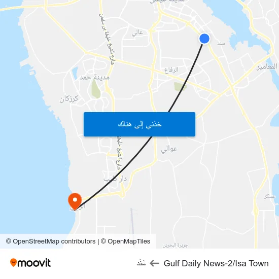 Gulf Daily News-2/Isa Town to سَنَد map