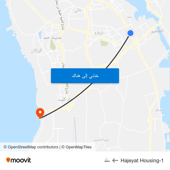 Hajeyat Housing-1 to سَنَد map