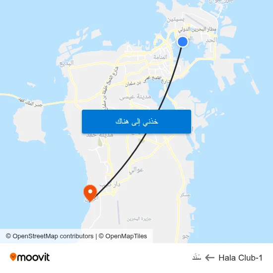 Hala Club-1 to سَنَد map