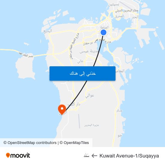 Kuwait Avenue-1/Suqayya to سَنَد map