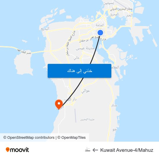 Kuwait Avenue-4/Mahuz to سَنَد map