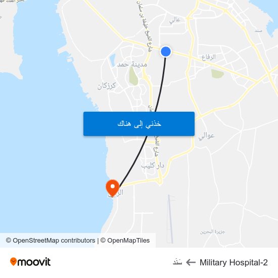 Military Hospital-2 to سَنَد map