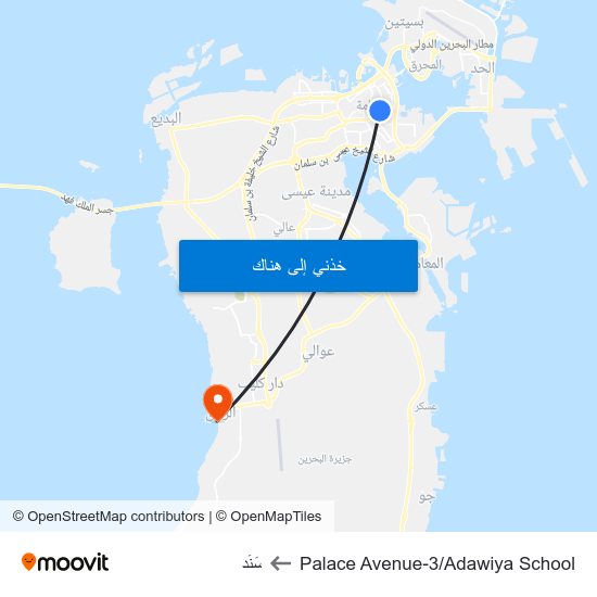 Palace Avenue-3/Adawiya School to سَنَد map