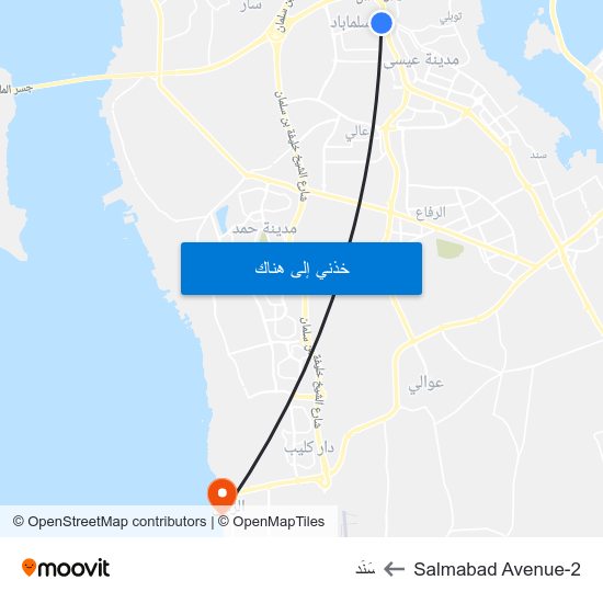 Salmabad Avenue-2 to سَنَد map