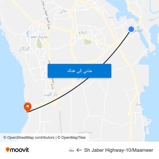 Sh Jaber Highway-10/Maameer to سَنَد map