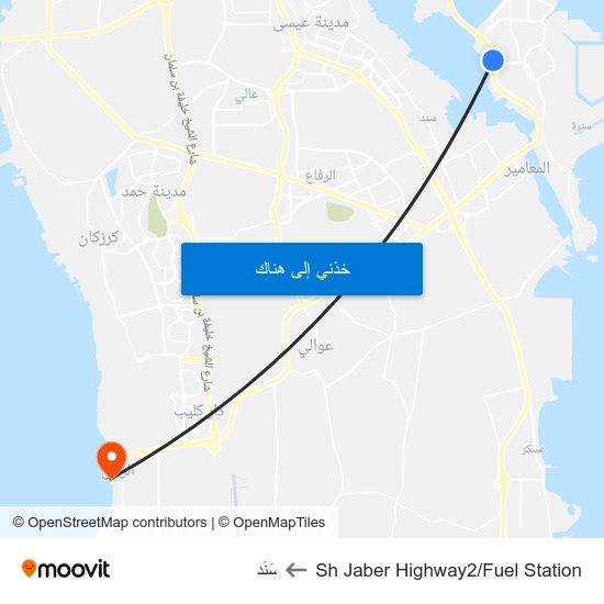 Sh Jaber Highway2/Fuel Station to سَنَد map