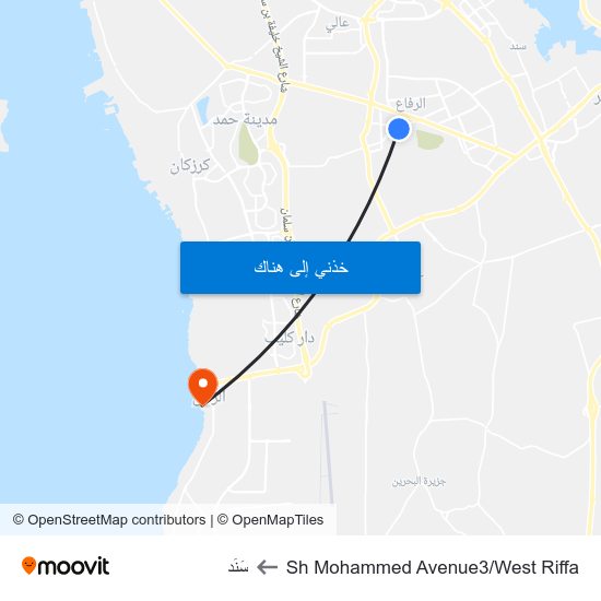 Sh Mohammed Avenue3/West Riffa to سَنَد map