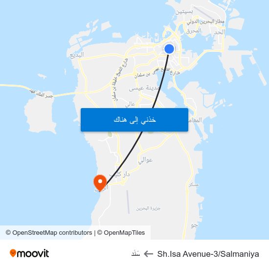 Sh.Isa Avenue-3/Salmaniya to سَنَد map