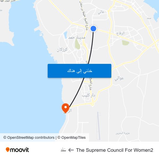 The Supreme Council For Women2 to سَنَد map