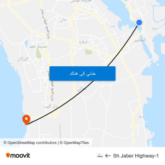 Sh Jaber Highway-1 to سَنَد map