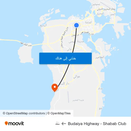 Budaiya Highway - Shabab Club to سَنَد map