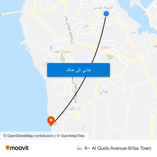 Al Quds Avenue-8/Isa Town to سَنَد map