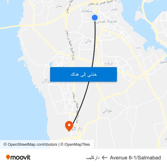 Avenue 6-1/Salmabad to داركليب map