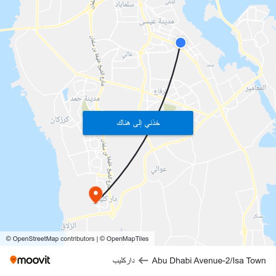 Abu Dhabi Avenue-2/Isa Town to داركليب map