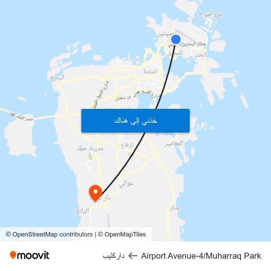 Airport Avenue-4/Muharraq Park to داركليب map