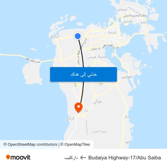 Budaiya Highway-17/Abu Saiba to داركليب map