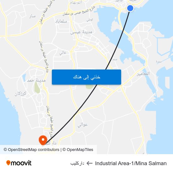 Industrial Area-1/Mina Salman to داركليب map