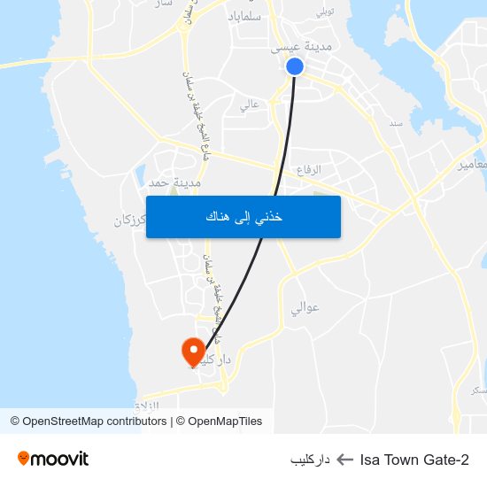 Isa Town Gate-2 to داركليب map