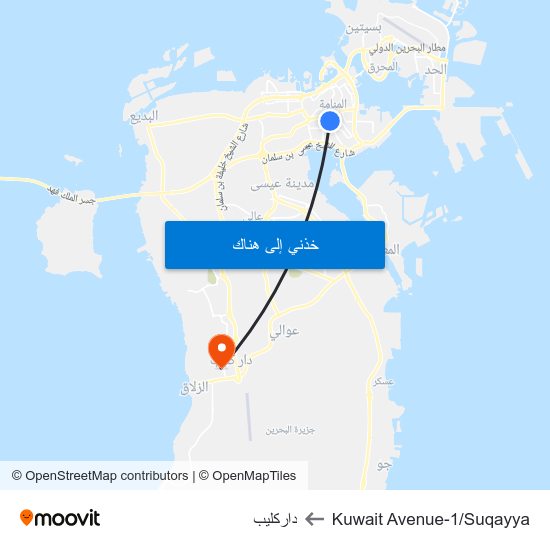 Kuwait Avenue-1/Suqayya to داركليب map