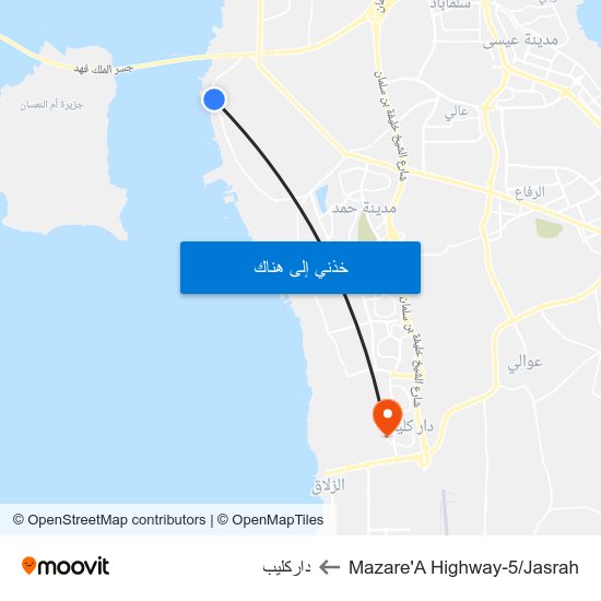 Mazare'A Highway-5/Jasrah to داركليب map