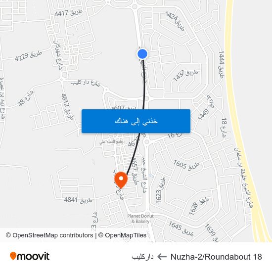 Nuzha-2/Roundabout 18 to داركليب map