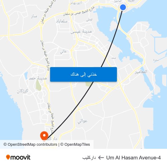 Um Al Hasam Avenue-4 to داركليب map