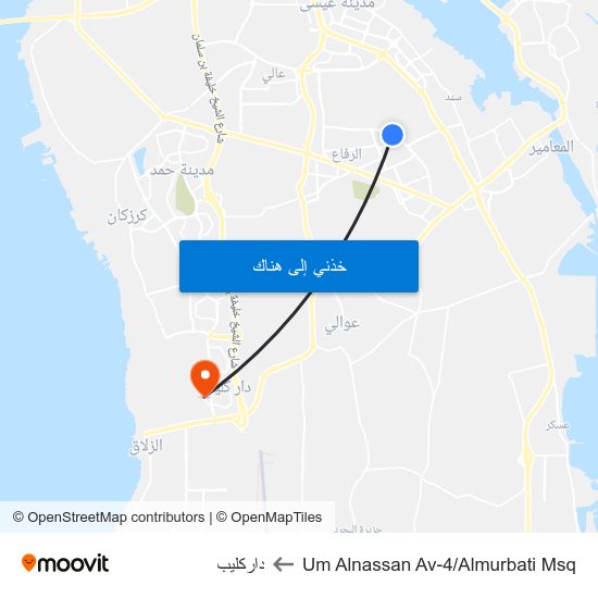 Um Alnassan Av-4/Almurbati Msq to داركليب map