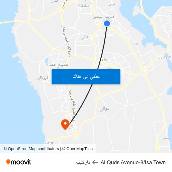 Al Quds Avenue-8/Isa Town to داركليب map