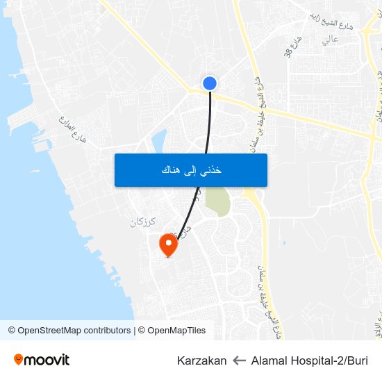 Alamal Hospital-2/Buri to Karzakan map