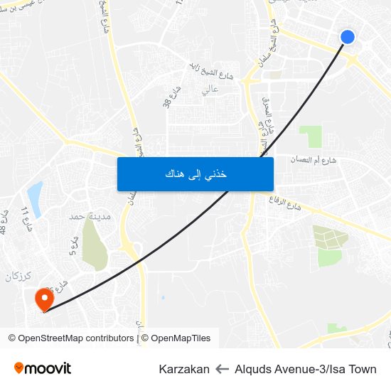 Alquds Avenue-3/Isa Town to Karzakan map