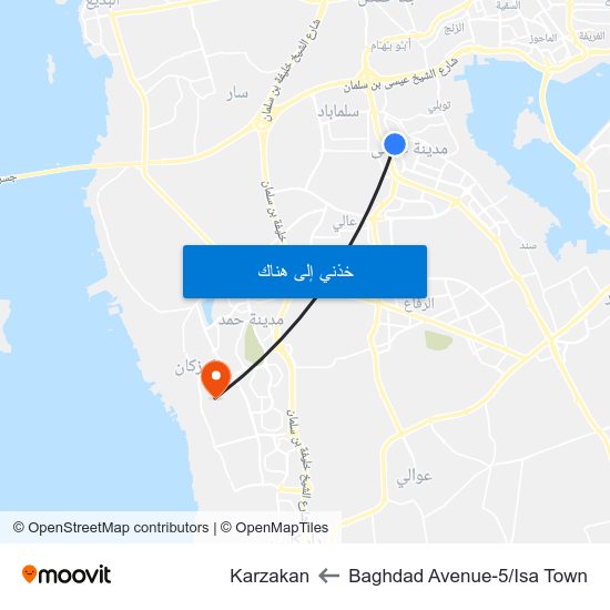 Baghdad Avenue-5/Isa Town to Karzakan map