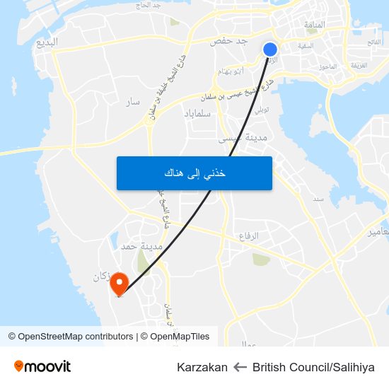 British Council/Salihiya to Karzakan map