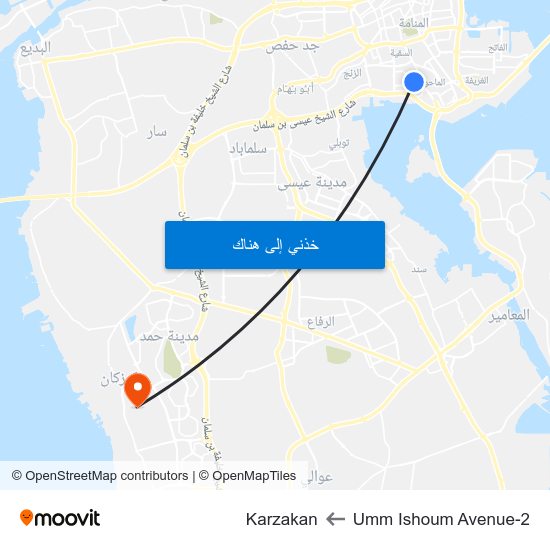 Umm Ishoum Avenue-2 to Karzakan map