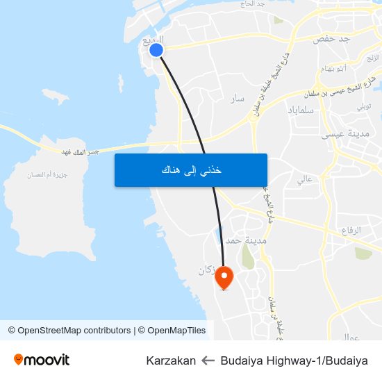 Budaiya Highway-1/Budaiya to Karzakan map