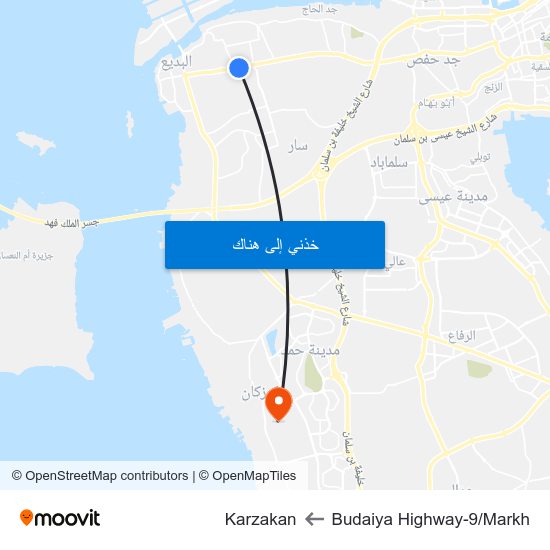 Budaiya Highway-9/Markh to Karzakan map