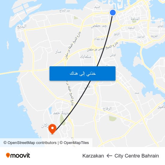 City Centre Bahrain to Karzakan map