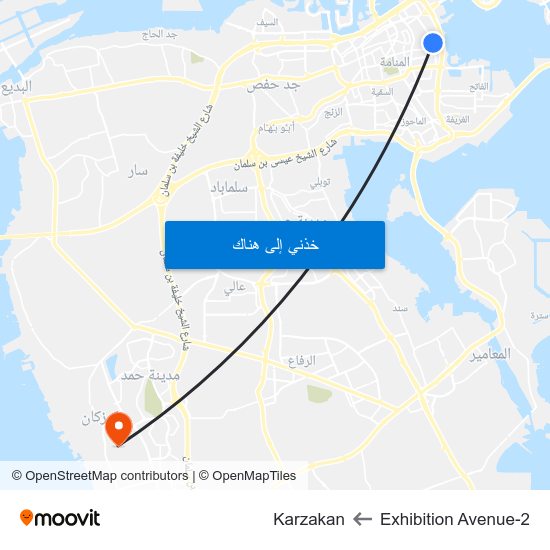 Exhibition Avenue-2 to Karzakan map