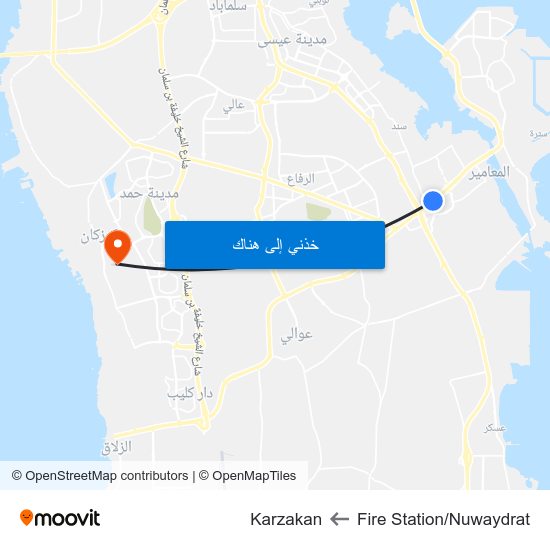 Fire Station/Nuwaydrat to Karzakan map