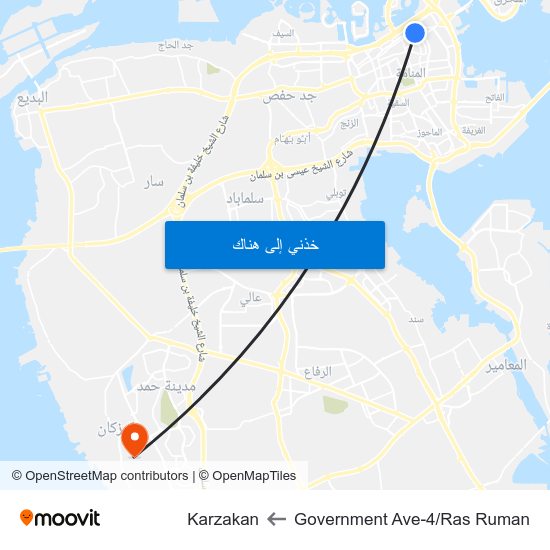 Government Ave-4/Ras Ruman to Karzakan map