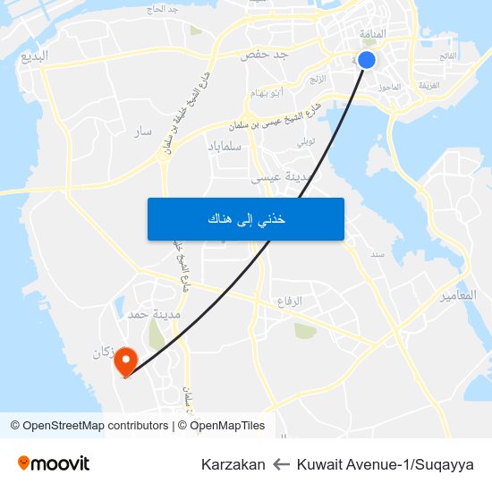 Kuwait Avenue-1/Suqayya to Karzakan map