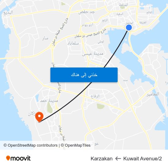Kuwait Avenue/2 to Karzakan map