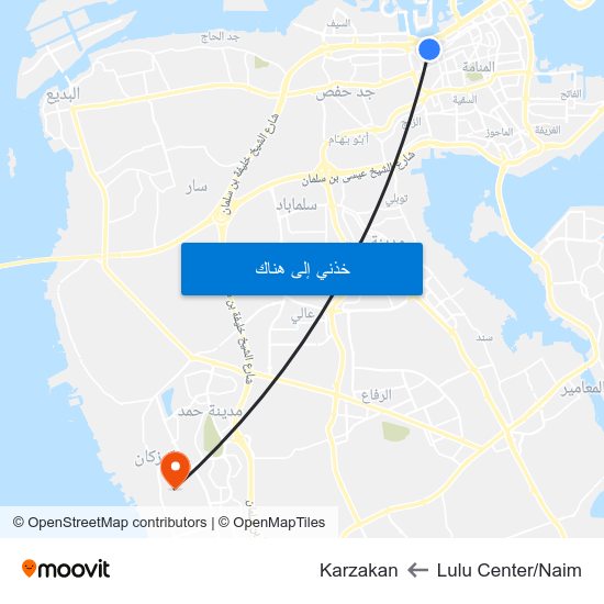 Lulu Center/Naim to Karzakan map