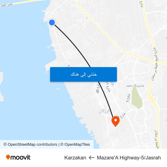 Mazare'A Highway-5/Jasrah to Karzakan map