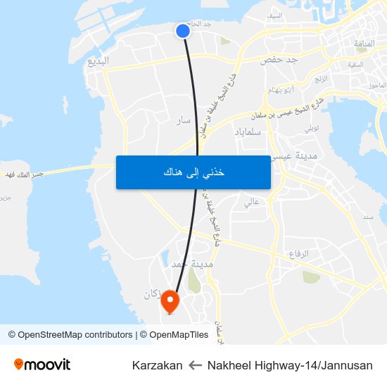 Nakheel Highway-14/Jannusan to Karzakan map