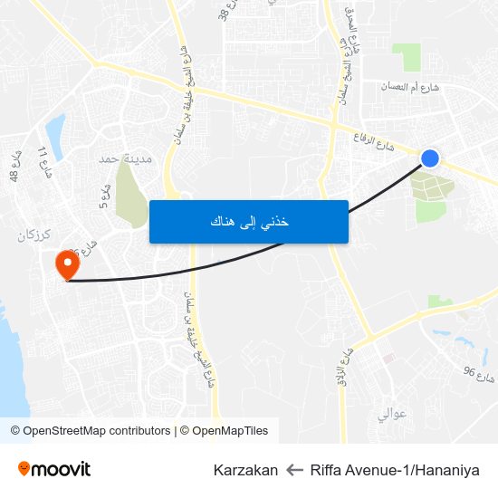 Riffa Avenue-1/Hananiya to Karzakan map