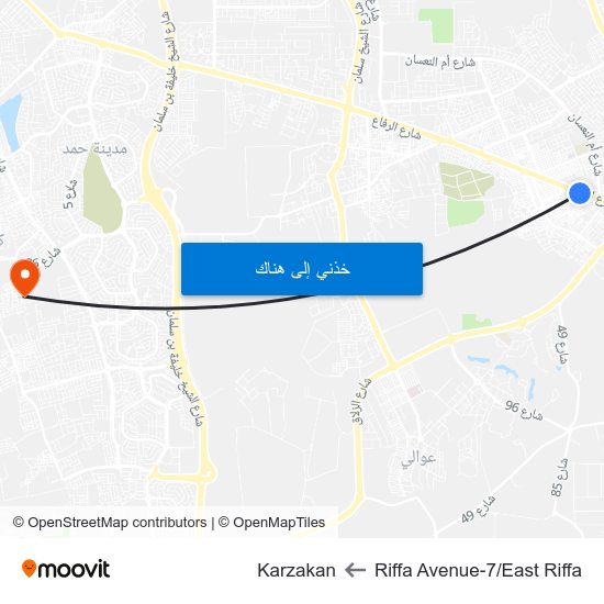 Riffa Avenue-7/East Riffa to Karzakan map